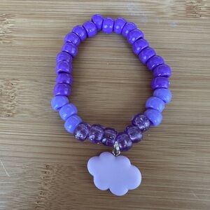 Purple Beaded Bracelet with Cloud Charm